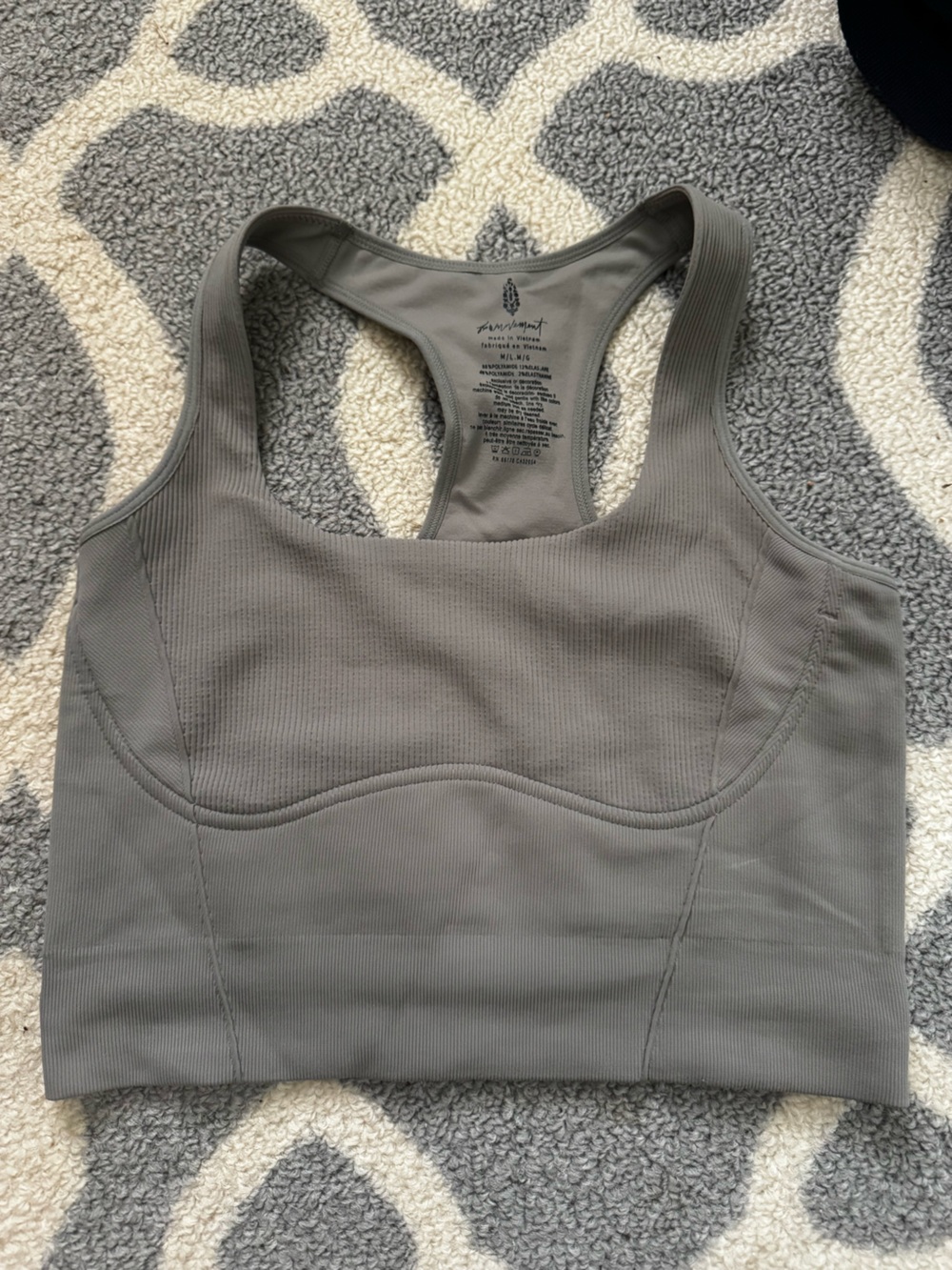 FP Movement by Free People Ribbed Racerback Sports Bra Tank in Gray